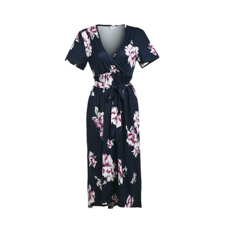 

Pregnant Women Floral Long Maxi Dress Maternity Dress Short Sleeve Photography Photo Shoot Clothes