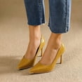 thumbnail image 5 of Viluyesy Women's Stiletto Pumps Pointed Toe Slip On High Heels Dressy Comfortable Elegant Office Party Wedding Shoes Yellow Size 9, 5 of 6