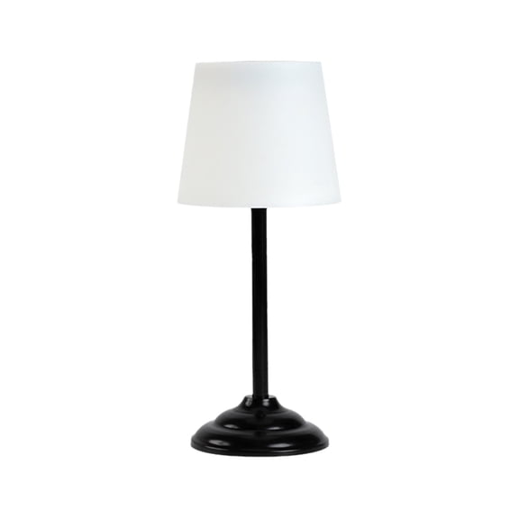 Solar Table Lamp Outdoor Rechargeable Wireless LED Light, 12.2 x 5.1 in Shade & Metal Base, Auto Dusk Sensor IP65, Portable Cordless Desk Patio Garden Yard Lamp, White