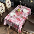 thumbnail image 2 of Strawberry Plants Fruit Rabbit Checkered Rectangle Tablecloth 60"x120",Waterproof Polyester Rectangle Table Cloth, Wipeable Spillproof Polyester Tablecloth for Dining, Camping, Indoor and Outdoor, 2 of 6