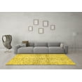 thumbnail image 3 of Ahgly Company Machine Washable Indoor Square Abstract Yellow Modern Area Rugs, 4' Square, 3 of 4
