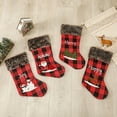 thumbnail image 4 of ZPAQI Christmas Stockings 18 Inch Plaid with Plush Cuff Classic Xmas Stocking Decorations for Fireplace Home, 4 of 15