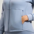 thumbnail image 5 of HAiming Womens Zip up Hoodies Long Sleeve Athletic Sweatshirt with Pockets Solid Color Casual Fall Winter Workout Tops, 5 of 8
