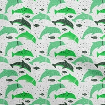 oneOone Cotton Poplin Green Fabric Beach Dolphin Diy Clothing Quilting Fabric Print Fabric By Yard 42 Inch Wide