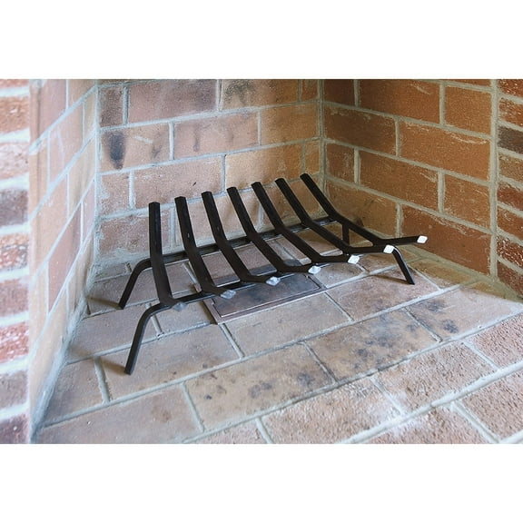 Achla Designs Minuteman International Sturdy Tapered Hearth Grate for Logs, 24 Inch Long x 15 Inch Deep, Black