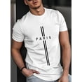 thumbnail image 2 of Playera Para Hombre - T-shirtMen's Fashion "PARIS" Letter 3D Digital Print T-Shirt, Summer Mesh Fabric, Casual Round Neck Short Sleeve Top, Street Style, Polyester, Regular Fit, Sleeve Length, Unise, 2 of 8