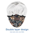 thumbnail image 4 of Shower Caps,Pioneer Flower Floral Print Pattern Waterproof Shower Cap for Women 4 Pieces,Double Reusable Hair Cover for Shower PEVA Elastic Stretch Hem, 4 of 7