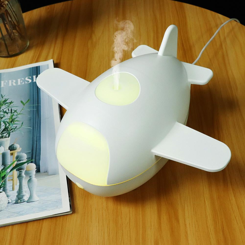 Airplane-Shaped Humidifier with LED Lights and Remote Control, Ultrasonic Aromatherapy Diffuser for Home and Office Decor