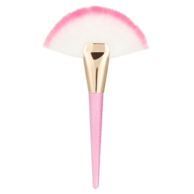 Brocha de maquillaje en forma de abanico individual, herramienta de belleza para base de cabello suave de gran tamaño, colorete