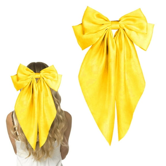 2PCS Hair Bows for Women Girls Hair Ribbon Bow Hair Clips with Long Tails Vintage Hair Accessories for Women