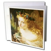 3dRose Take the Fair Face of Woman, Sophie Anderson Fantasy Fairy Painting - Greeting Cards, 6 by 6-inches, set of 12