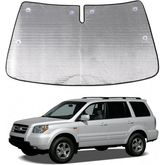 Windshield Sunshade for Honda Pilot 2003-2008, Front Window Sun Shade, Foldable Reflective Sun Visor, Screen Shield Cover UV Blocker Protector HeatShield Keep Your Vehicle Cool (Silver)