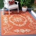 thumbnail image 2 of Safavieh Courtyard Elena Oriental Indoor/Outdoor Area Rug, Terracotta/Natural, 6'7" x 9'6", 2 of 11
