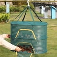 thumbnail image 3 of Deyuer 1/2/3 Layer Hanging Mesh Drying Basket U-shaped Zipper Design Food Fish Clothes Hanging Drying Net Outdoor Foldable Hanging Mesh Dryer, 3 of 8