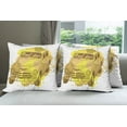 thumbnail image 6 of Ambesonne Vintage Throw Pillow Cover 4 Pack, Retro Car Splash, 24", Green Mustard, 6 of 7