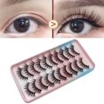 thumbnail image 2 of Jnismy 10 Pairs/Box False Lashes Wispy Curly 3D Effect Exaggerate Bushy Makeup Reusable Natural Look Artificial Eyelashes for Dating, 2 of 7