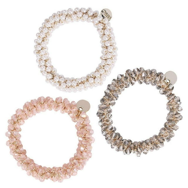 Hair Tie Fashion Hair Ties for Decoration 3Pcs Assorted Color Pearl Beads