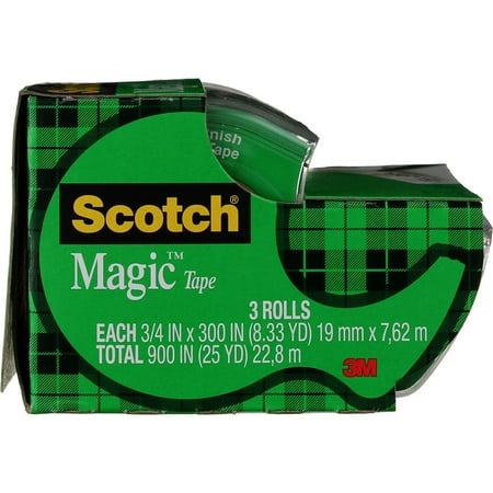 Scotch Magic Tape 3/4 Inch X 300 Inches 3 ea (Pack of 2)