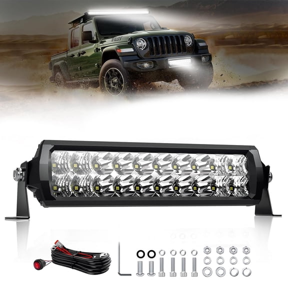 EK ENNOKING 10-Inch LED Light Bar, Screwless, Double Row, Waterproof, Spot & Flood Combo for Car, Pickup Truck, RV