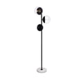 thumbnail image 3 of Eclipse 3 Lights Black Floor Lamp With Clear Glass, 3 of 3