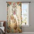 thumbnail image 3 of Happy Easter Bunny Sheer Curtains 84 Inches Long, Eggs Spring Flowers Retro Pastoral Plants Light Filering Curtains, Breathable Simi Curtain Privacy Drapes for Living Room Bedroom Window Treatment, 3 of 9