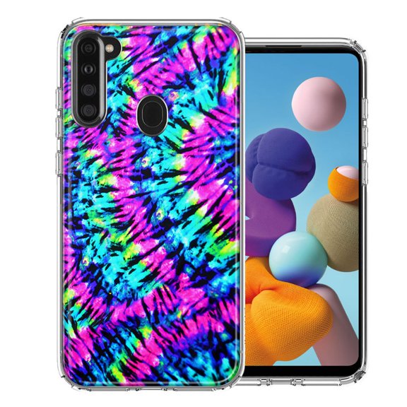 MUNDAZE For Samsung A21 Hippie Tie Dye Design Double Layer Phone Case Cover