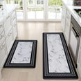 thumbnail image 2 of Marble Kitchen Rugs Non Slip, Silver White Marble Kitchen Mats Cushioned Anti Fatigue, PVC Waterproof Leather Kitchen Rug Modern, Floor Comfort Mat for Kitchen Sink, 18'''' x 30'''' + 18'''' x 48 '''', 2 of 5