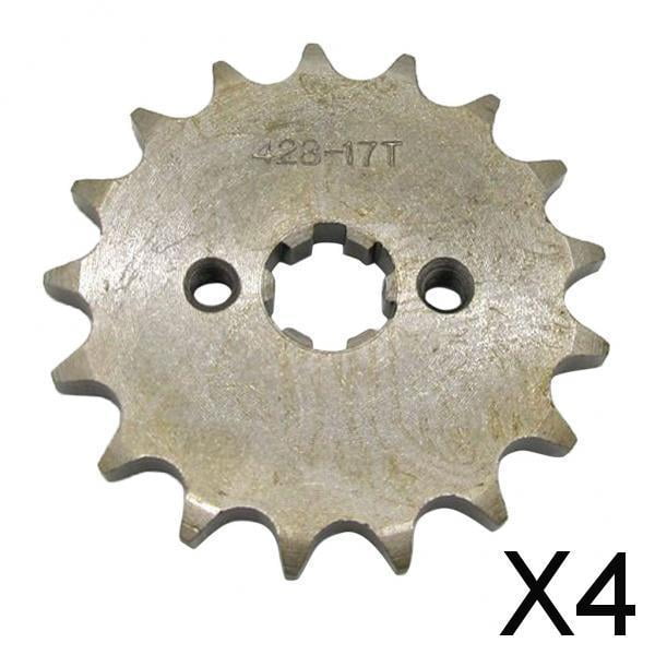 Colaxi 3-4pack 17T 428 17mm Chaîne / Pignon avant de Tangage Rouage pour 50/70/110/125/150cc 4 Pcs