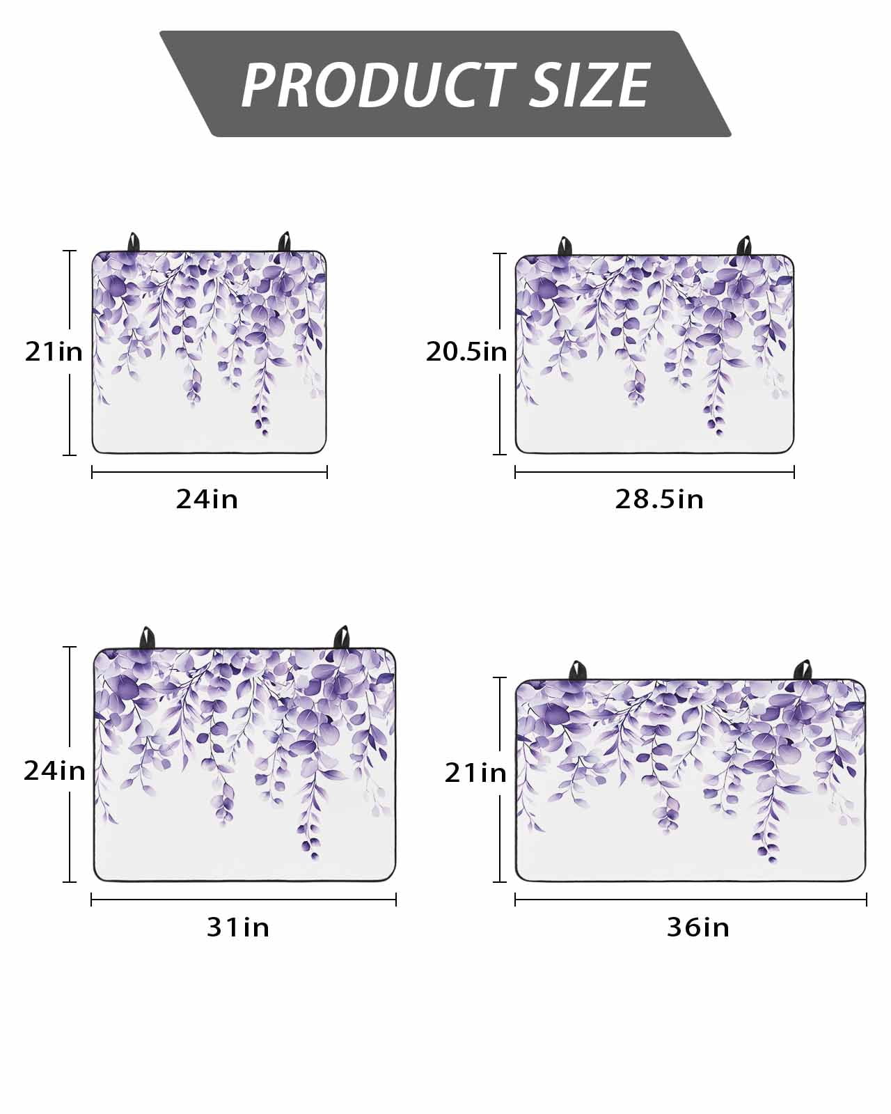 Stove Top Covers for Electric Stove, Purple Eucalyptus Glass Stovetop Cover Protector, Botanical Plant Rustic Branch Floral Induction Cooktop Protector Oven Mat for Kitchen Countertop 36"x21"