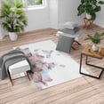 thumbnail image 1 of Flower Turkish Area Rug, Abstract Themed Modern Futuristic Image with Water Like Colored Art Print, Soft Carpet for Living Room Decor with Distressed Look, 4' X 5.7', Dried Rose, by Ambesonne, 1 of 4