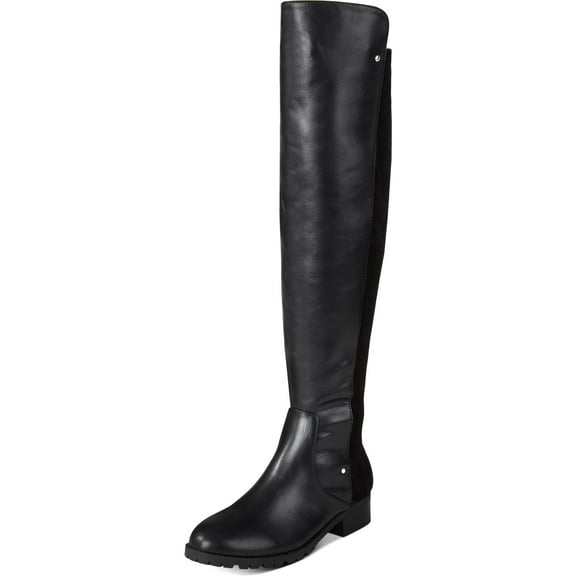 Material Girl Women's Webby Over-The-Knee Bo Black Smooth Size 8.5M