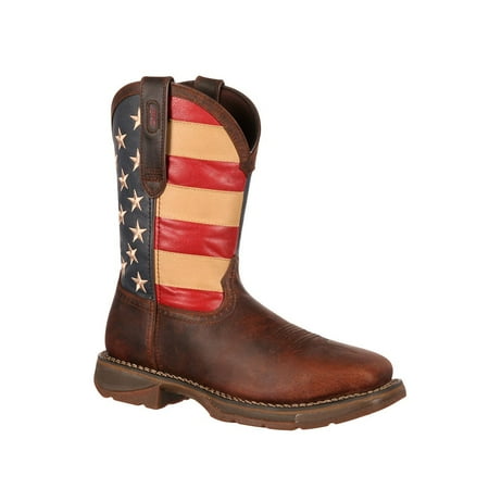 

Durango Men s American Flag Square Steel Toe Brown Western DB020