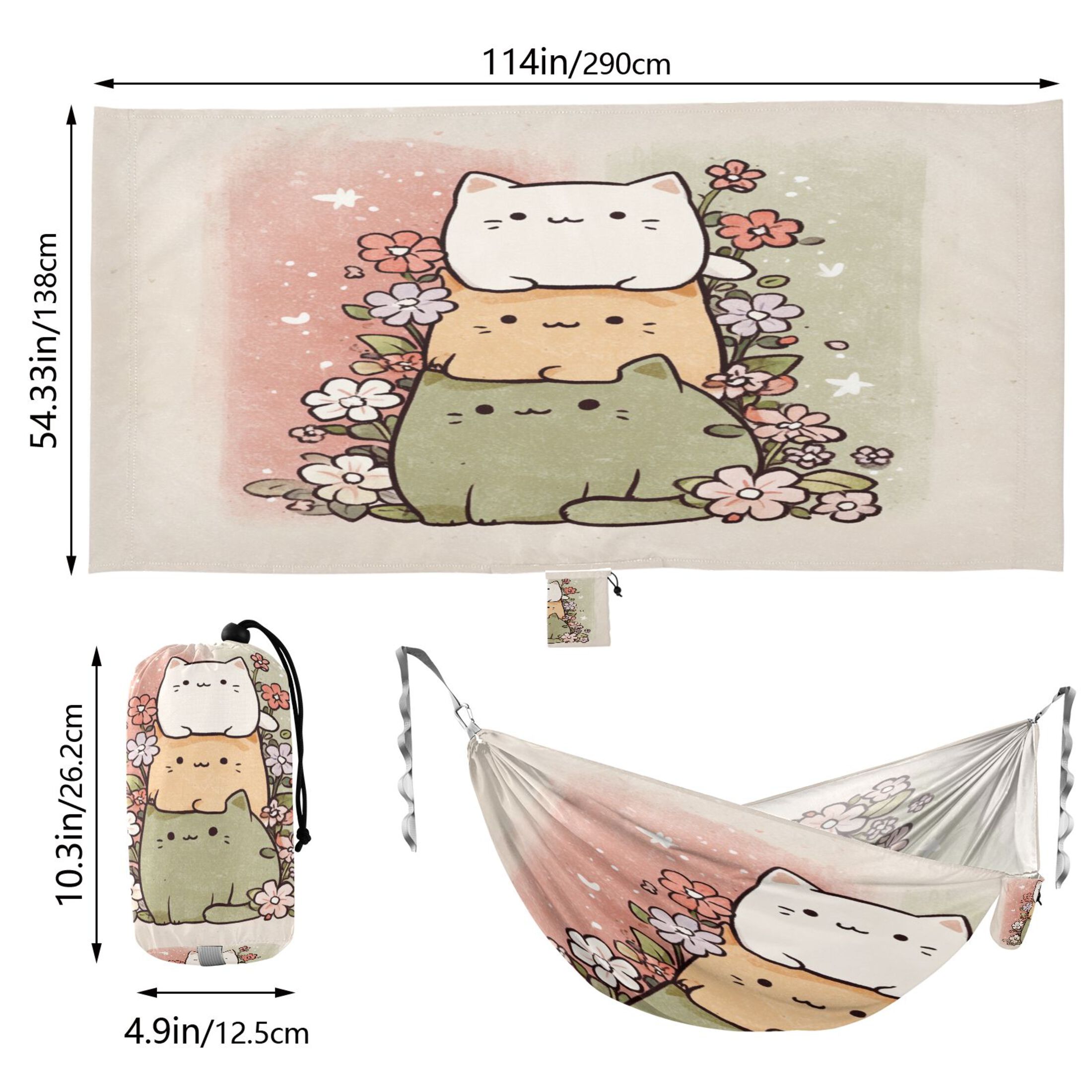 Hammock Camping Hammock Nylon Portable Hammock Travel Camping Hammock Cute Cats