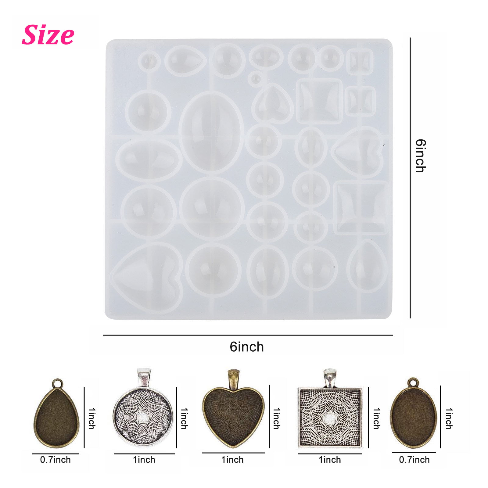 DM086 5 Styles DIY Ring Resin Mold Silicone Aesthetic Arc Flat Cat Ear Epoxy  UV Resina Silicon Jewelry Molds For Women Gift