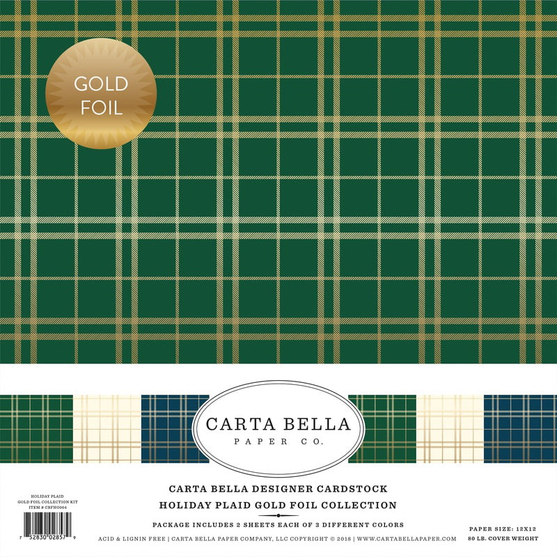 6 Colors/2 2 Carta Bella Double-Sided Collection Kit 12"X12" 12/Pkg-Tartan No