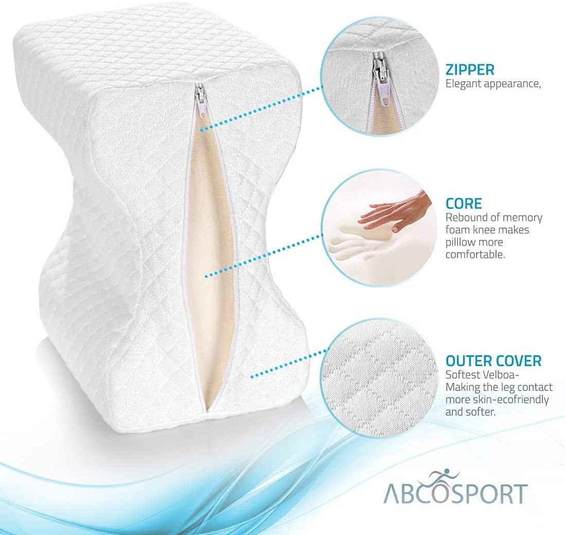 Abco Tech Bed Wedge Pillow with Memory Foam Top – Reduce Back Pain, Sn