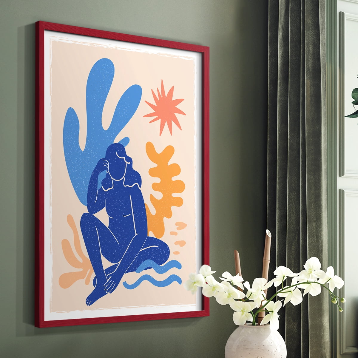 Matisse CCCLXIII in Red Solid Wood 22 x 28 Framed Print