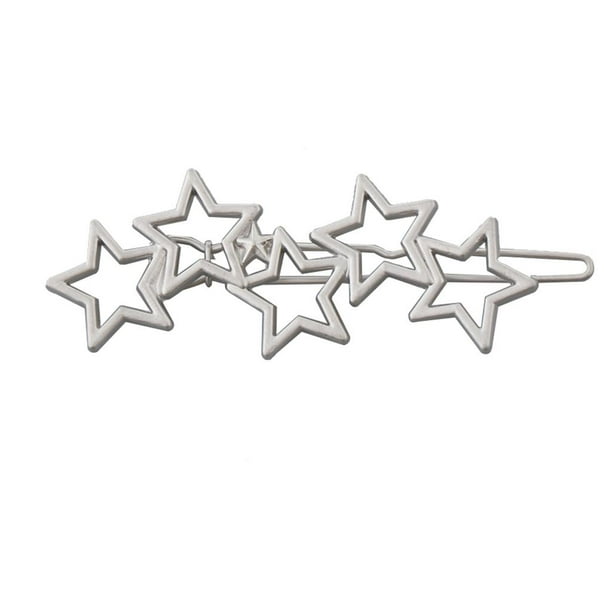 Pasador para el cabello, pasador, accesorios para el cabello con forma de estrella, pinzas para el cabello, horquillas para mujeres y niñas Plata