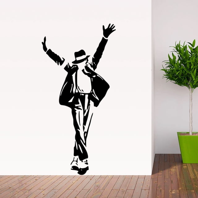 Adhesivos de pared con el rey del pop Michael Jackson, postura de baile, 36 x 69 cm