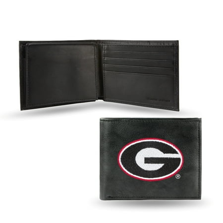 - Georgia Bulldogs Embroidered Black Leather Bi-fold Wallet