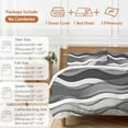 thumbnail image 6 of Black Grey Waves Bedding Duvet Cover Set Twin Size 4 Pieces Abstract Water Ripple Modern Gradient Bedding Set with Zipper Closure, 1 Comforter Cover 68x86 Inches 1 Flat Sheet & 2 Pillow Cases, 6 of 7