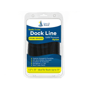 1/2" x 35'- Black - Double Braided 100% Premium Nylon Dock Line - For Boats Up to 35' - Boating Accessories