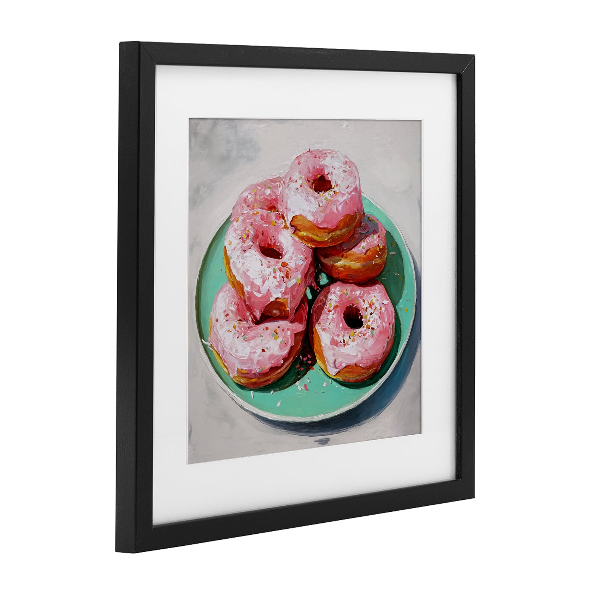 Stupell Industries Pink Frosted Donuts Black Framed Print Under Glass, design by Tina LeCour
