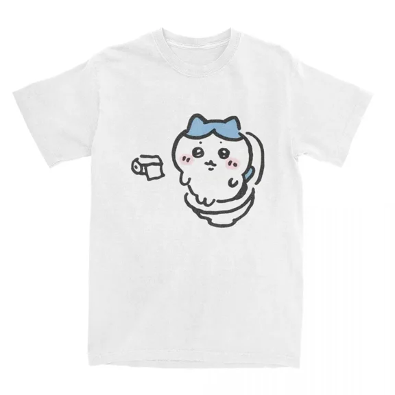 Chiikawa Toilet Time T Shirt Men Short Sleeve T-Shirts Summer Comfortable Popular Tee Shirt Women Plus Size Tops
