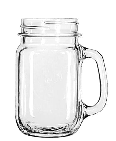 Set of 6 Drinking Mason Jar 8 oz No Handle Libbey 92104 w/ HHS Amber Party Picks 