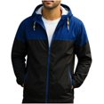 thumbnail image 4 of COSFO Zip Up Winter Jackets for Men Casual Lightweight Hooded Colorblock Windbreaker Long Sleeve with Pockets Waterproof Slim Fit Winter Coats for Men, 4 of 5