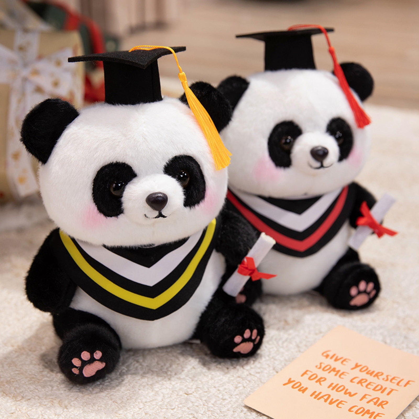 9 Inch Graduation Stuffed Animal | Panda Stuffed Animal Graduation Plush with Cap and Gown Decorations for Graduation Gift Single Pack