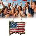 thumbnail image 6 of pdqouc "Independence Day Themed Wooden Flag Style Wall Hanging Decor Rustic American Flag Design Ideal for Independence Day Party Memorial Day Home Door Wall Decor 8 X 7.5 Inches", 6 of 6