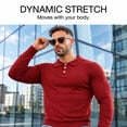 thumbnail image 7 of Smawell Men's Polo Sweater Long Sleeve Knit Shirt, Slim Fit Soft Stretch 3-Button Pullover for Business Casual & Weekend Wear, 7 of 7