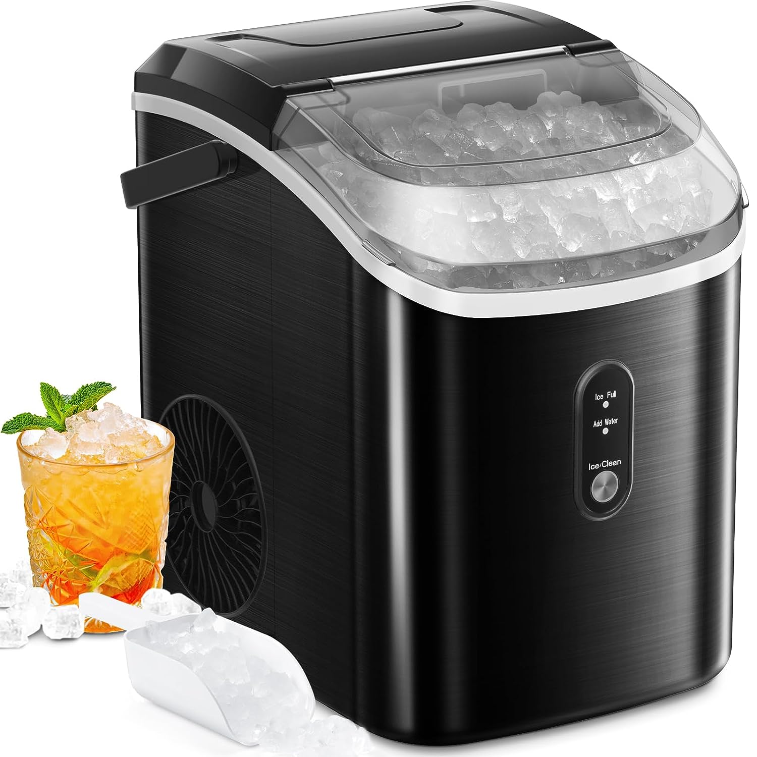 ZAFRO Nugget Ice Maker Countertop, Pebble Ice Maker Machine with Self